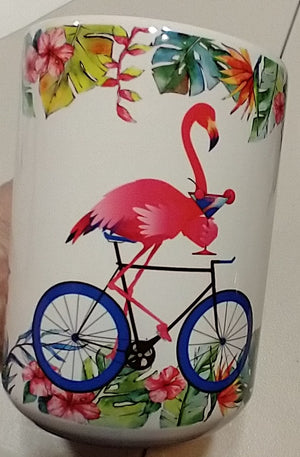 Flamingo Bicycle Coffee Mug