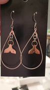 Whale Tail Silver Drop Earrings