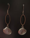 Shell SS Copper Oval Earrings SS hooks
