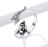 Koi & Lotus Sterling Silver Ring