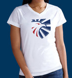 Eagle Crest Ladies White V-Neck Performance T-Shirt