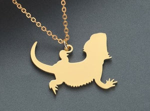 Bearded Dragon feminine Necklace Pendant Stainless Steel