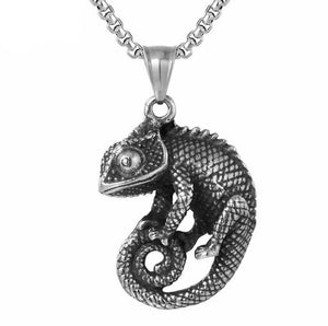 Lizard Chameleon Necklace Stainless Steel