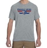 PROJECT HERO Wings men's Grey Performance T-Shirts "cotton feel"