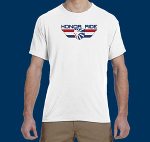 PROJECT HERO Honor Ride men's White Performance T-Shirts "cotton feel"