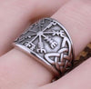 Compass Curved Viking Ring SS