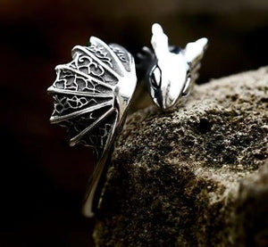 Cute Winged Dragon wrap Ring Stainless Steel