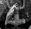 Raven Thor's Hammer Viking Stainless Steel Necklace