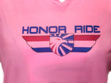 Honor Ride Women's Pink V-Neck Performance T-Shirt