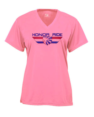 Honor Ride Women's Pink V-Neck Performance T-Shirt
