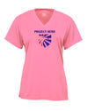 Project Hero Eagle Crest Ladies Pink V-Neck Performance T-Shirt