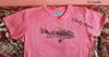 FishTales Rock Bass w/gold Ladies V-Neck T-Shirts