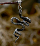 Snake Twist Hanging Necklace Stainless Steel