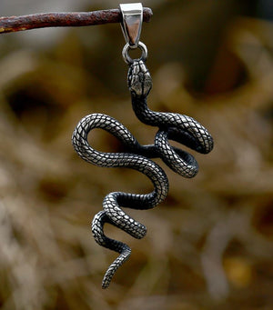 Snake Twist Hanging Necklace Stainless Steel