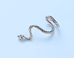 Snake Green Eyes Cool Ear Cuff Sterling Silver