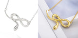 Snake Ladies Figure 8 Necklace Goldtone & Silvertone
