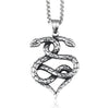 Snakes Heart Entwined Necklace Stainless Steel