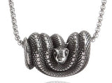 Snake wrapped on Chain SS Necklace Stainless Steel