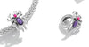Spider Purple Charm Necklace Sterling Silver