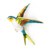 Swallow Yellow Blue Flying Enamel Rhinestone Brooch Bird