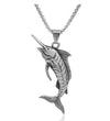 Blue Marlin Fish Necklace Stainless Steel