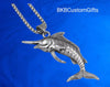 Blue Marlin Fish Necklace Stainless Steel