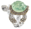 Turtle w Green Stone Ring Lg