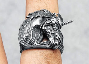 Unicorn Beautiful Heavy Stainless Steel Ring