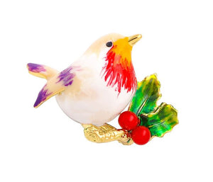 Yellow Red Little Bird Enamel Brooch Bird