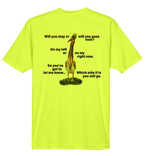 Bike Performance T-Shirt Yellow "Will You Stay or Pass Now"