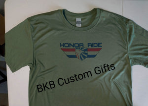 Honor Ride Army Green Performance T-Shirts "cotton feel"