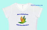 Birds in Helping Hands Ladies' Lightweight V-Neck White T-Shirt